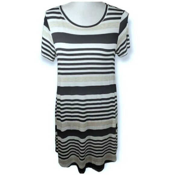 Wasabi + Mint Dresses & Skirts - WASABI + MINT GRAY, BLACK, & WHITE STRIPE DRESS SZ.S GUC.